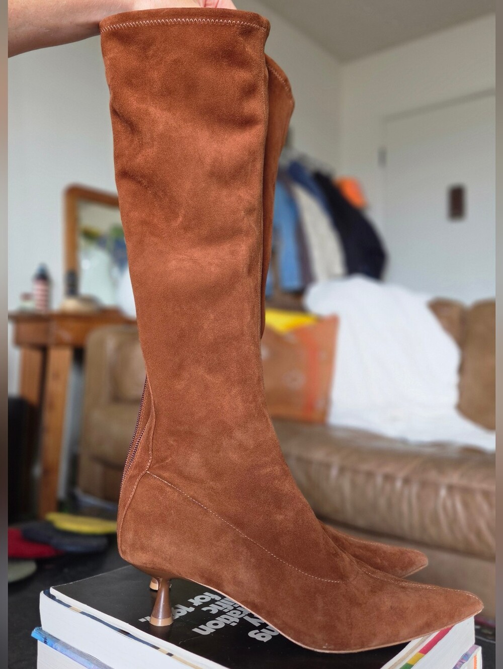 L'AGENCE Emilie Suede Kitten Heel Boots - Buckskin Suede